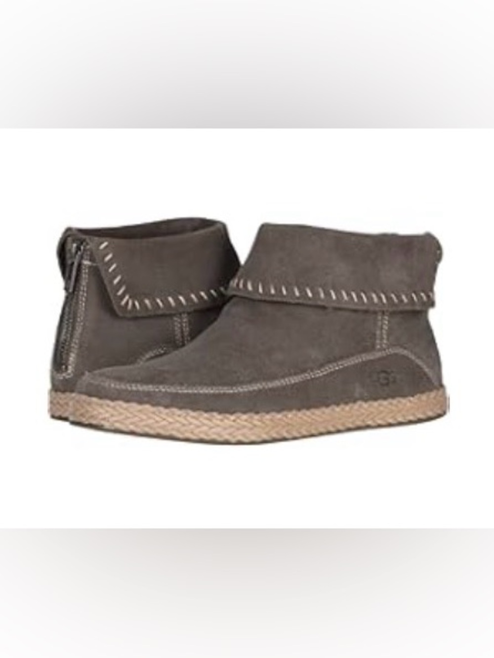 UGG Varney Slate Suede Fold-Over Ankle Boots